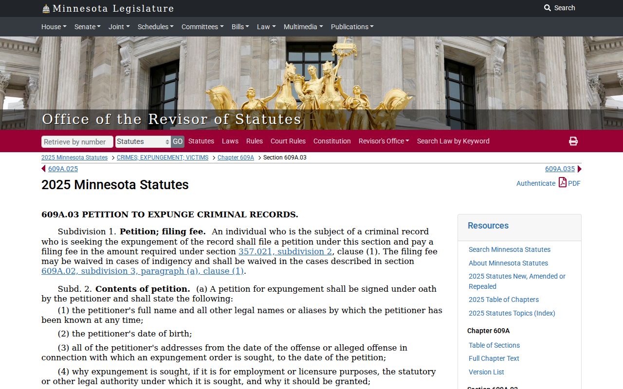 Chippewa County criminal court docket reference for Minnesota expungement access