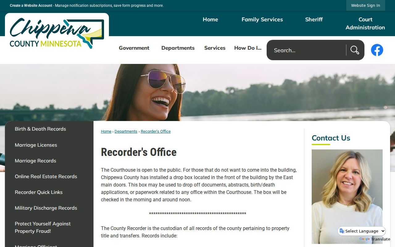 Chippewa County Recorder office information separate from court administration