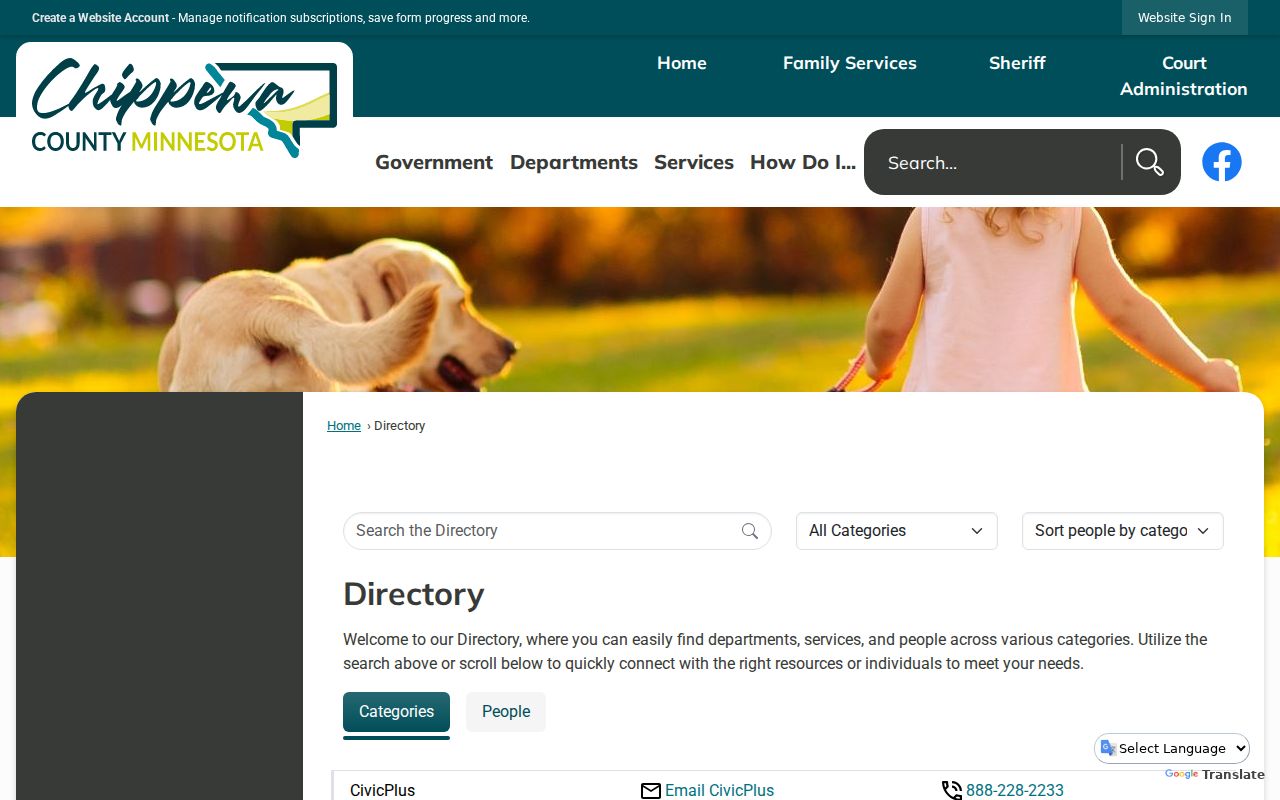 Chippewa County official directory information